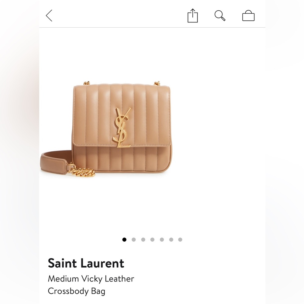 Saint Laurent Medium Vicky Leather Crossbody Bag (color Peru)